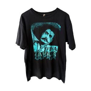 Viva Zapata Graphic T Shirt Mens LARGE Black Vintage Style